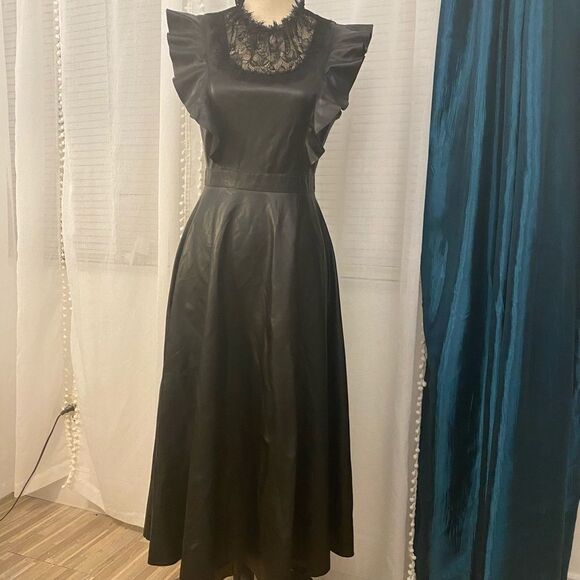 Zara faux leather midi dress, S - Picture 4 of 10